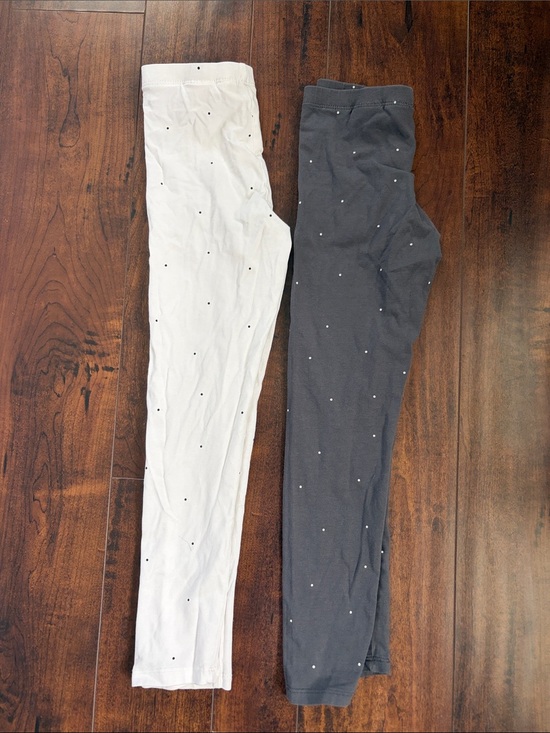 H&M Other - H&M Dot Print Leggings Pair - White & Charcoal Size 7 Girls